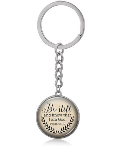 Be Still, and Know That I am God Pendant Necklace Religious Inspirational Bible Verse Necklace Key Chain - Silver $7.01 Neckl...