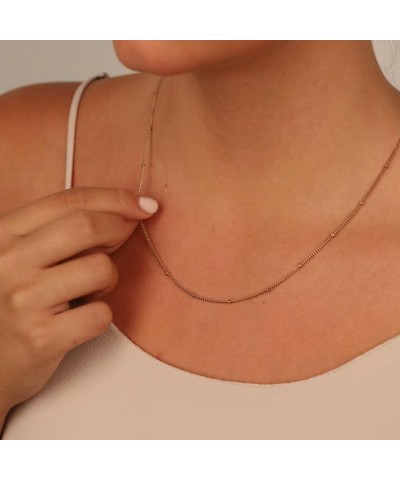 Chain Necklace for Women Rose Gold Studded Chain Necklace $18.40 Necklaces