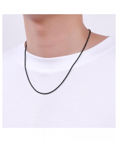 Black Rope Chain for Men, Mens Chain Necklaces, Rope Chain Necklaces for Men Women and Boy 2.5/3mm 24.0 Inches Black 2.5mm $1...