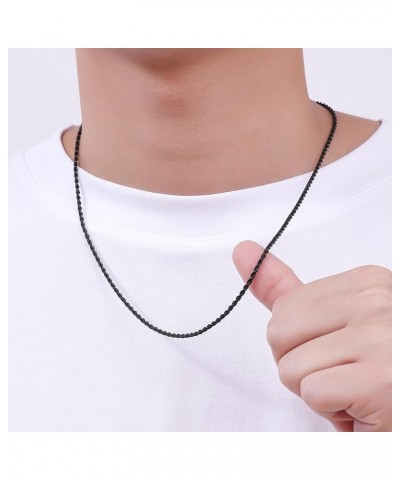 Black Rope Chain for Men, Mens Chain Necklaces, Rope Chain Necklaces for Men Women and Boy 2.5/3mm 24.0 Inches Black 2.5mm $1...