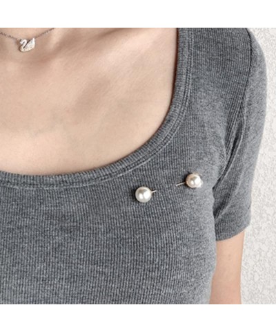 Artificial Pearl Brooch Pins for Women Girls Anti-Exposure Neckline Safety Pins for Clothes Sweater Shawl Clips for Women Men...