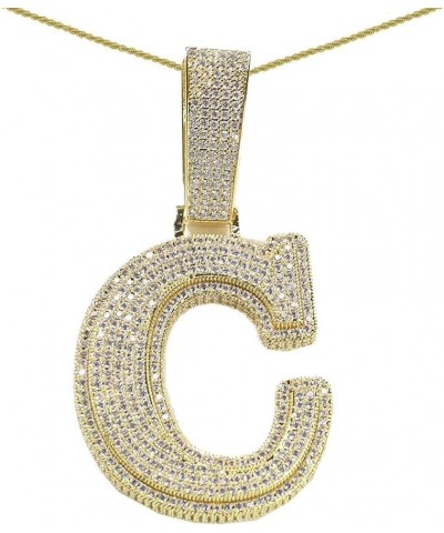 59+ Grams Big XL 3.25 Inches 14K Gold Yellow Finish 5.50 Ctw. Simulated Diamond Hip Hop Bling Custom Letter Initial Alphabet ...