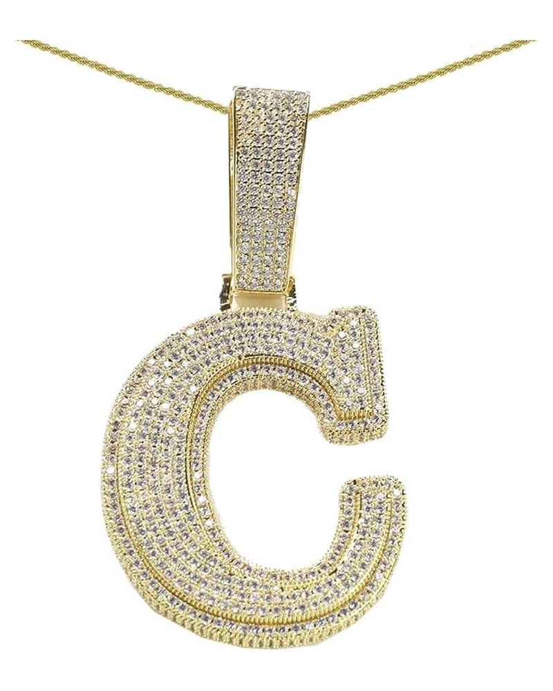 59+ Grams Big XL 3.25 Inches 14K Gold Yellow Finish 5.50 Ctw. Simulated Diamond Hip Hop Bling Custom Letter Initial Alphabet ...