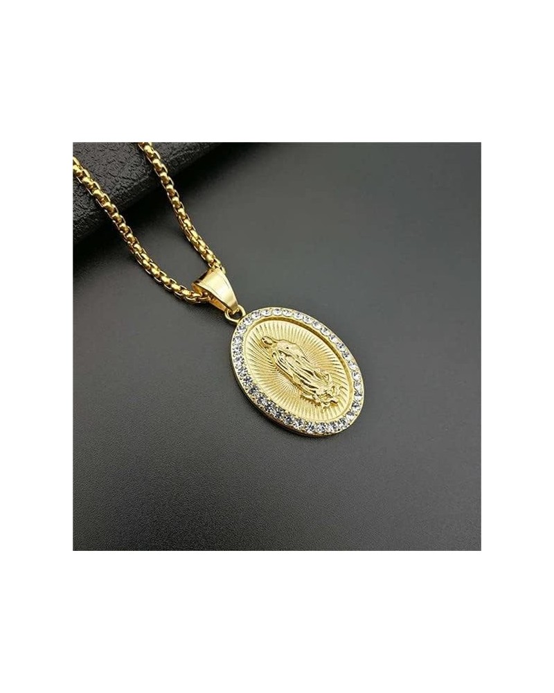 Virgin Mary Pendant Necklace for Women Girls Gold Color Our Lady Jewelry Whole Colar Madonna Trendy Chain Gold Color 2 63cm $...