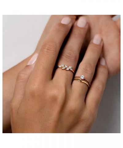 Gold Rings for Women,Dainty Ring Set 14k Gold Plated Simple Stackable Rings Non Tarnish Cubic Zirconia Wedding Bands for Wome...