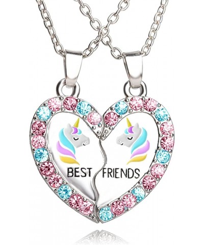 BFF Necklace for 2, Best Friend Necklaces, Panda, Dolphin, Penguin Valentines Day Gifts Split Heart Rhinestone Friendship Nec...