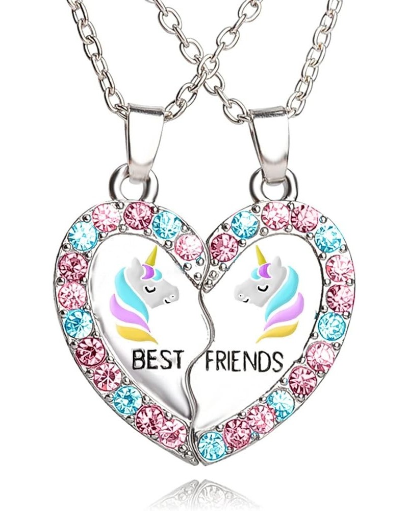 BFF Necklace for 2, Best Friend Necklaces, Panda, Dolphin, Penguin Valentines Day Gifts Split Heart Rhinestone Friendship Nec...