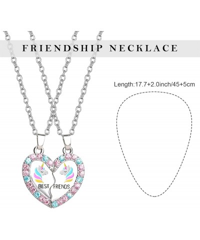 BFF Necklace for 2, Best Friend Necklaces, Panda, Dolphin, Penguin Valentines Day Gifts Split Heart Rhinestone Friendship Nec...