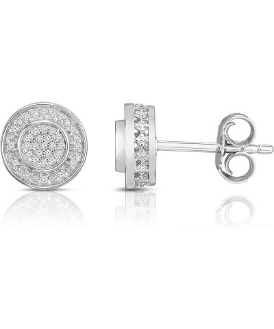 1/10 Cttw Small Diamond Stud Earrings for Women in Rhodium Plated 925 Sterling Silver Color H-I/Clarity I2-I3 Round $28.98 Ea...