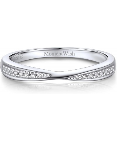 Wedding Band, 0.15Carat Moissanite Wedding Rings, D Color VVS1 Simulated Diamond 925 Sterling Silver Eternity Rings 7 X-Etern...