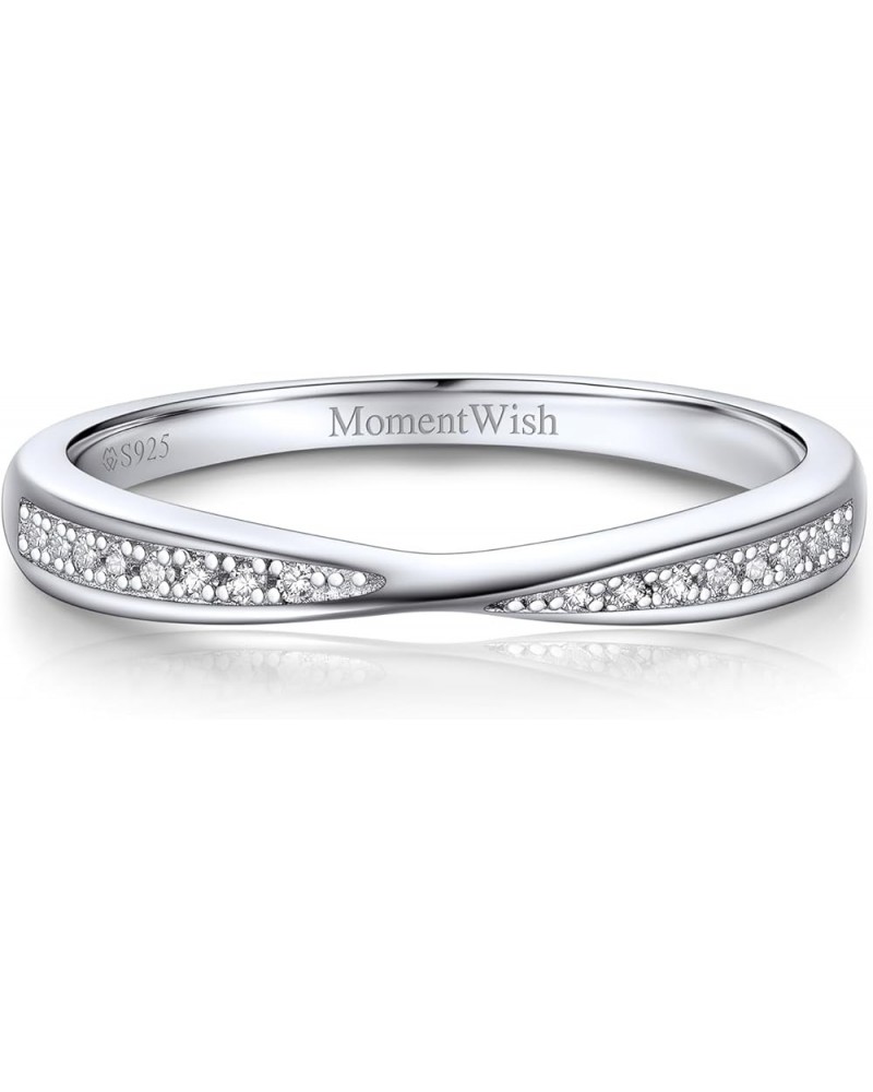 Wedding Band, 0.15Carat Moissanite Wedding Rings, D Color VVS1 Simulated Diamond 925 Sterling Silver Eternity Rings 7 X-Etern...