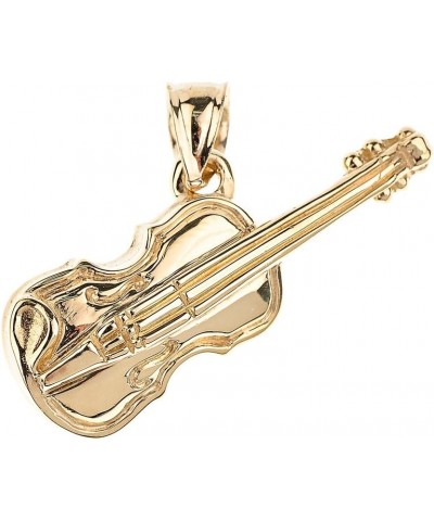 14k Yellow Gold Violin Music Charm Pendant Necklace 20.0 Inches $185.30 Necklaces