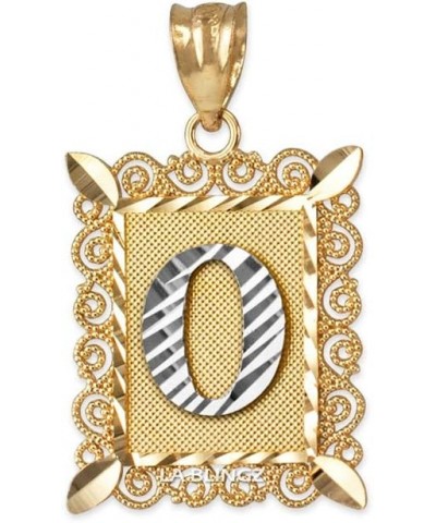 10K Yellow Gold Filigree Alphabet Initial Letter DC Small Charm Pendant Letter O $36.71 Pendants