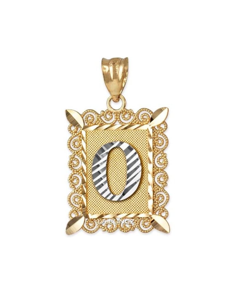 10K Yellow Gold Filigree Alphabet Initial Letter DC Small Charm Pendant Letter O $36.71 Pendants