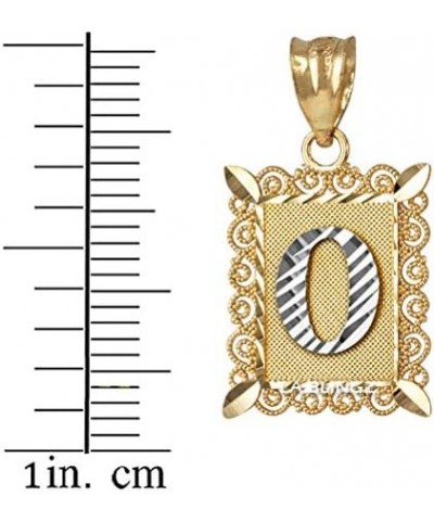 10K Yellow Gold Filigree Alphabet Initial Letter DC Small Charm Pendant Letter O $36.71 Pendants