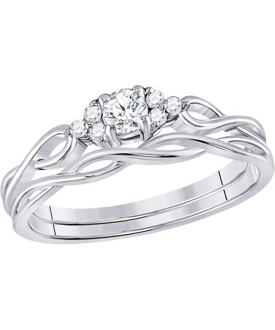 0.17 Carat (ctw) Round Diamond Ladies Bridal Wedding Ring Set 1/6 CT, 14K White Gold $194.79 Sets