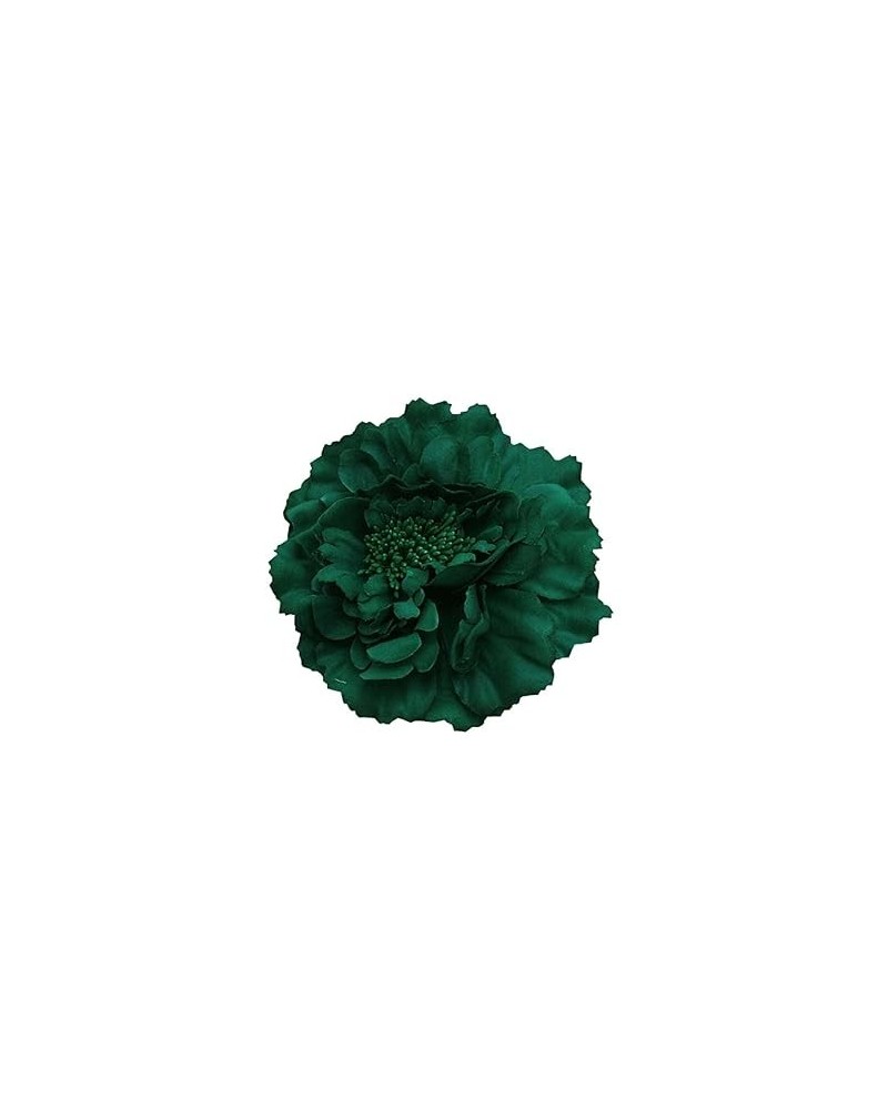 Women's Bohemia Peony Flowers Hairpin Hair Clip Flower Brooch for Travel Party Festivals (Black Dark Purple White) Dark Green...