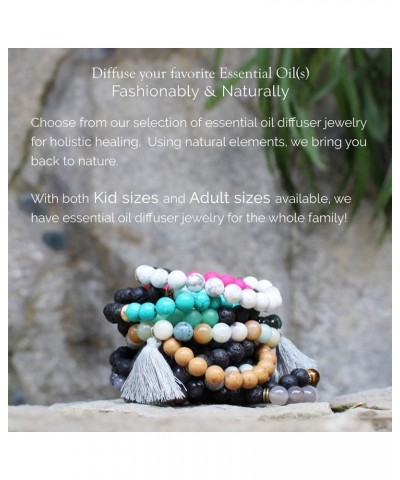 Multi Colored Essential Oil Bracelet, Lava Rock Natural Rosewood White Howlite Amazonite 8mm $10.63 Bracelets