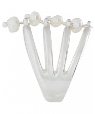 Pearl Faux Ring Stack, Silver, Size 7 $11.42 Rings