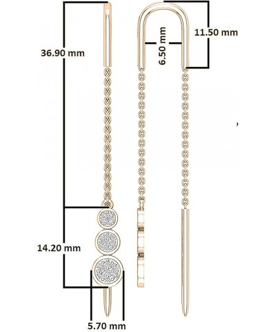 0.25 Carat (ctw) Round White Diamond Ladies Cluster Threader Earrings 1/4 CT, Available in Metal in 10K/14K/18K Gold Rose Gol...