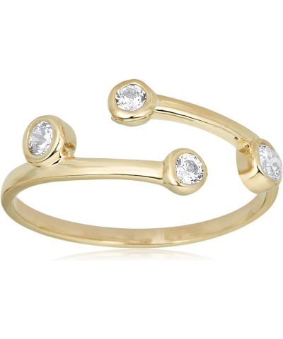 10K Gold Adjustable Bypass Toe Ring with Bezel-set Simulated Diamond CZ Yellow Gold $36.80 Body Jewelry