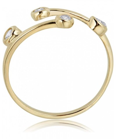 10K Gold Adjustable Bypass Toe Ring with Bezel-set Simulated Diamond CZ Yellow Gold $36.80 Body Jewelry