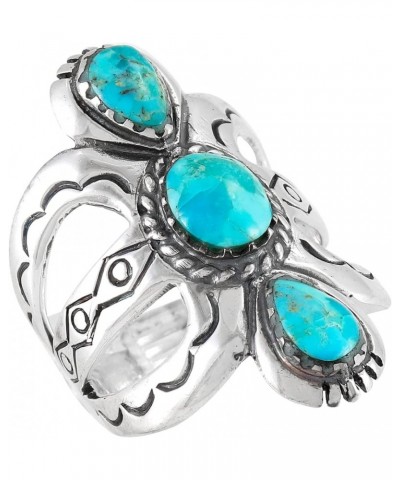 Turquoise Ring Sterling Silver 925 Genuine Gemstones Size 6 to 11 Turquoise $25.92 Rings