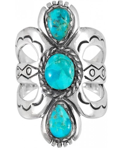 Turquoise Ring Sterling Silver 925 Genuine Gemstones Size 6 to 11 Turquoise $25.92 Rings