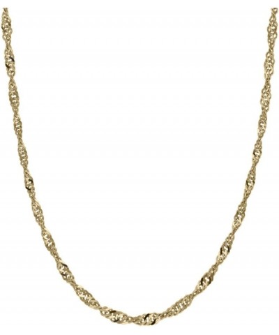 14K Solid Yellow Gold Singapore Twisted Curb Chain 16" 18" 20" Necklace 1.5mm - 18 Inches $27.34 Necklaces