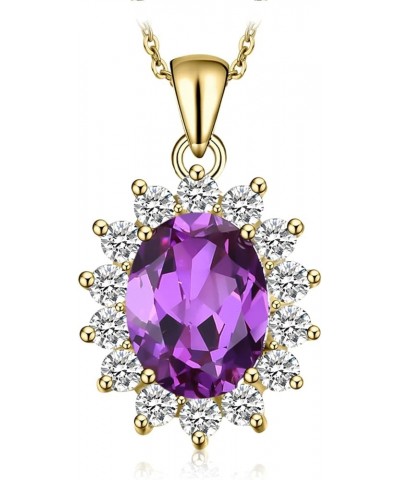 Princess Diana Kate Middleton Natural Amethyst Citrine Garnet Peridot Topaz Created Ruby Sapphire Simulated Emerald Pendant N...