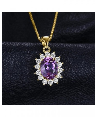 Princess Diana Kate Middleton Natural Amethyst Citrine Garnet Peridot Topaz Created Ruby Sapphire Simulated Emerald Pendant N...