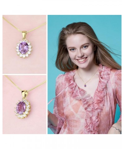 Princess Diana Kate Middleton Natural Amethyst Citrine Garnet Peridot Topaz Created Ruby Sapphire Simulated Emerald Pendant N...