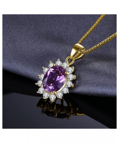 Princess Diana Kate Middleton Natural Amethyst Citrine Garnet Peridot Topaz Created Ruby Sapphire Simulated Emerald Pendant N...