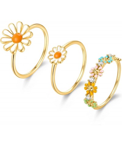 3Pcs Daisy Ring Set, Sunflower Ring and You Are My Sunshine Rings Set, Dainty and Simple, Perfect for Mother Daughter, Great ...