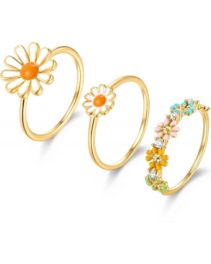 3Pcs Daisy Ring Set, Sunflower Ring and You Are My Sunshine Rings Set, Dainty and Simple, Perfect for Mother Daughter, Great ...