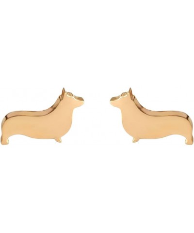 Cute Corgi Stud Earrings For Women Stainless Steel Hypoallergenic Earrings Corgi Lovers Gift rose gold $7.55 Earrings