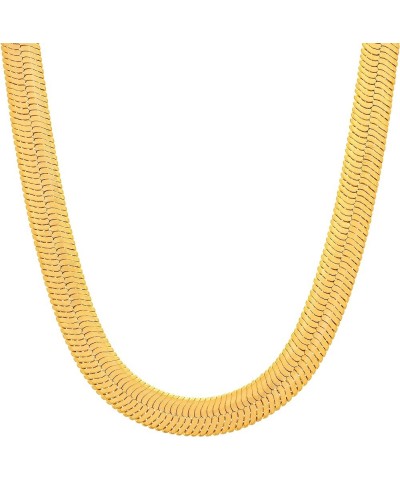 7mm Flexible Herringbone Chain Necklace 24k Real Gold Plated 24 inches Gold $34.83 Necklaces