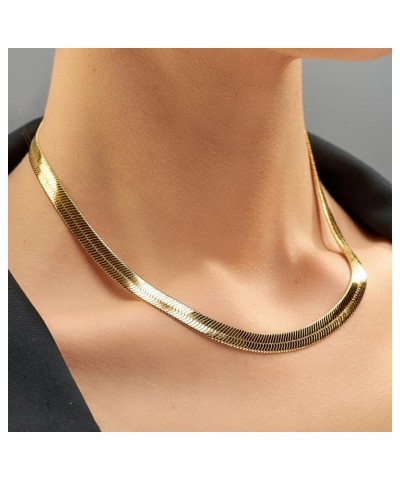 7mm Flexible Herringbone Chain Necklace 24k Real Gold Plated 24 inches Gold $34.83 Necklaces