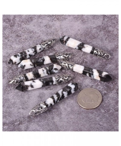 Hexagonal Pointed Reiki Chakra Pendant Stainless Steel Chain Necklace 20 Inch Iron Gift Box Zebra Jasper $7.01 Necklaces