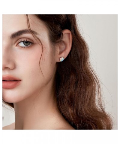 Women Star Heart Teardrop Earrings,Girls Round Circle Triangle Stud Earrings Gifts Jewelry Stud Round $9.46 Earrings