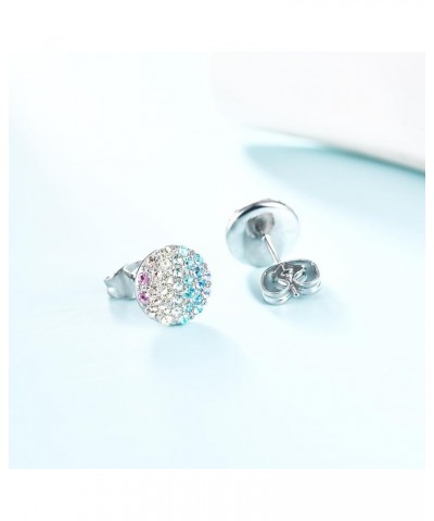 Women Star Heart Teardrop Earrings,Girls Round Circle Triangle Stud Earrings Gifts Jewelry Stud Round $9.46 Earrings