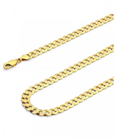 14K Solid Gold Cuban Link Curb Chains (Select Options) 8 Inches Yellow Gold $1.00 Necklaces