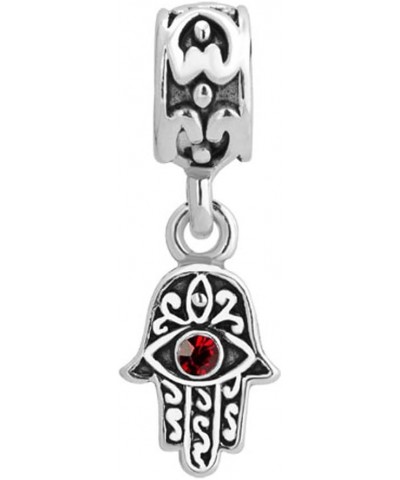 Lucky Charm Heart Love Dangle Hamsa Hand Blue Evil Eye Spacer Charms Beads For Bracelet JAN $8.39 Bracelets