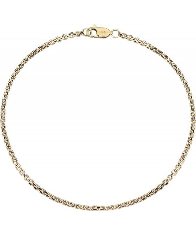 Lightweight Stacking Link Chain Bracelet in 14k Solid Gold Box Chain Bracelet for Women Men YELLOW 7 inches $75.65 Bracelets