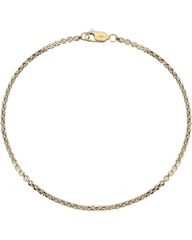 Lightweight Stacking Link Chain Bracelet in 14k Solid Gold Box Chain Bracelet for Women Men YELLOW 7 inches $75.65 Bracelets