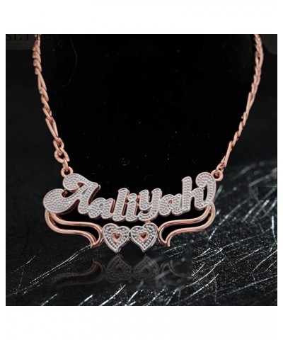 Double Plated Name Necklace Personalized Customized Name Plate Necklace Custom Name Necklace for Women Gold Name Necklace Per...