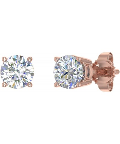 3/8 to 3/4 Carat 4-Prong Set Diamond Stud Earrings in 14K Gold or in Platinum Rose Gold 0.42 carats $104.55 Earrings