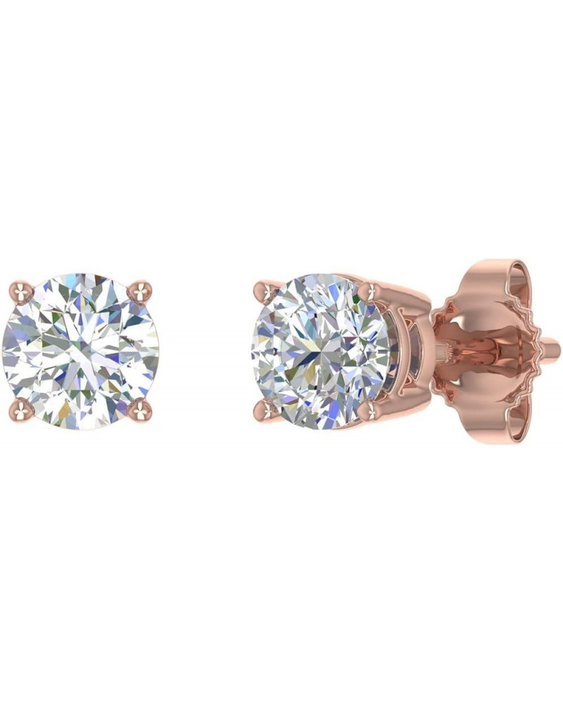 3/8 to 3/4 Carat 4-Prong Set Diamond Stud Earrings in 14K Gold or in Platinum Rose Gold 0.42 carats $104.55 Earrings