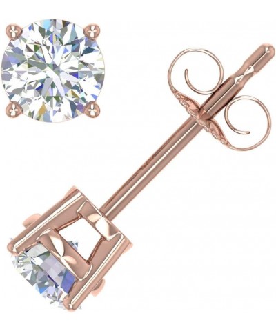 3/8 to 3/4 Carat 4-Prong Set Diamond Stud Earrings in 14K Gold or in Platinum Rose Gold 0.42 carats $104.55 Earrings