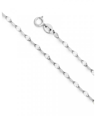 14k REAL Yellow OR White Gold Solid 2mm Twisted Mirror Chain Necklace with Spring Ring Clasp White Gold 22 Inches $51.84 Neck...